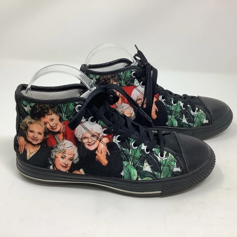 The Golden Girls Black High Top Sneakers Size 8 - Picture 1 of 6